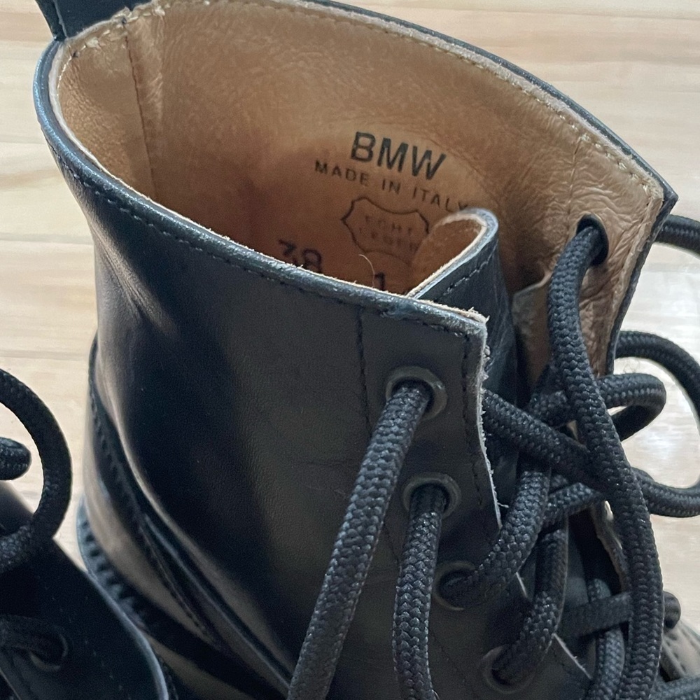 BMW Black Leather Moto Boots Sz 38 - Picture 5 of 6